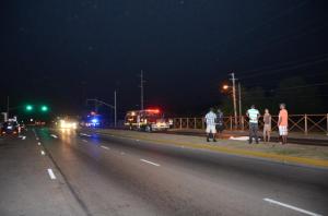 A British woman was killed by a speeding car on the Rose Hall main road in Montego Bay last night. Was this a hit and run? Details are scarce. (Photo: Janet Silvera/Gleaner)