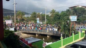 Jamaican workers at the Moon Palace in Ocho Rios protested last week over outstanding wages, and are disgruntled at the number of Mexican workers employed there. (Photo: On The Ground News Reports)