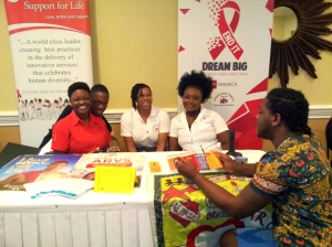 The happy Jamaica AIDS Support for Life team was there. (My photo)